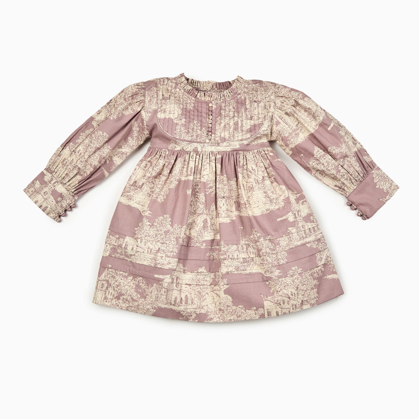 Dusky Pink Toile de Jouy Dress-Kids Dress