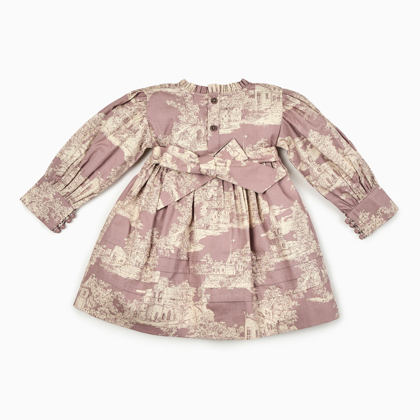 Dusky Pink Toile de Jouy Dress-Kids Dress