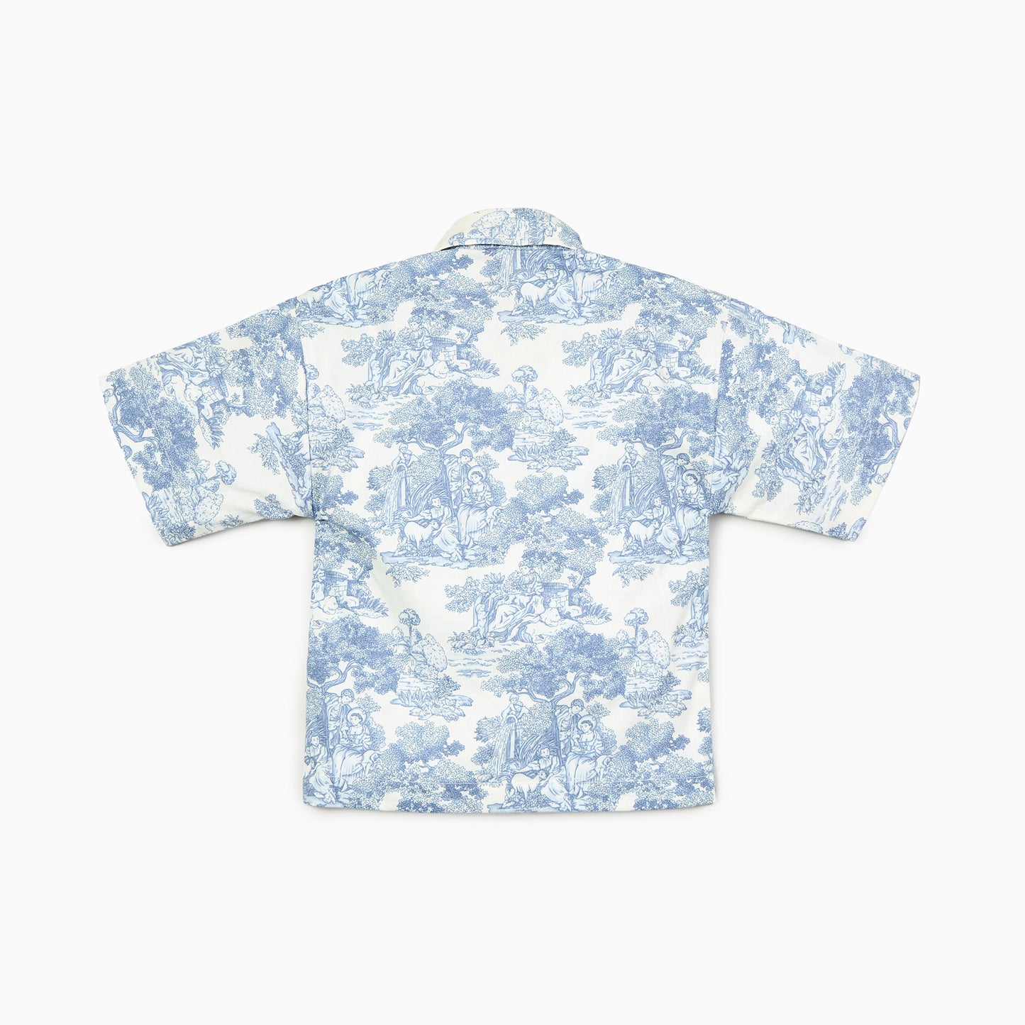 Toile de Jouy Boys Shirt in Blue-100% Cotton