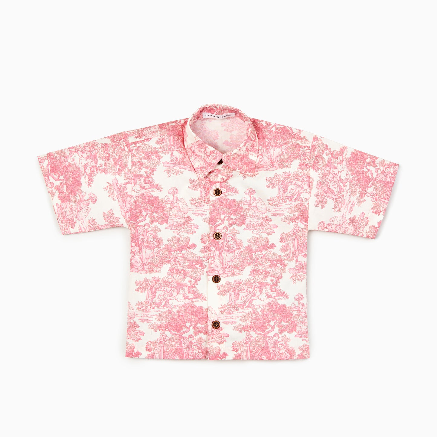 Toile de Jouy Shirt in Red-Kids Shirt