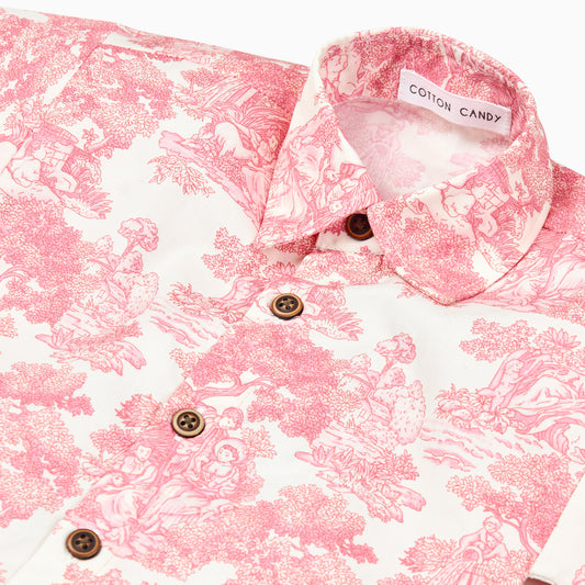 Toile de Jouy Shirt in Red-Kids Shirt