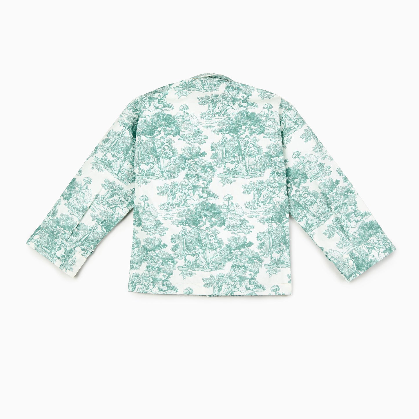 Toile de Jouy Shirt in Green-Kids Shirt