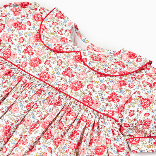 Red Floral Kids Dress