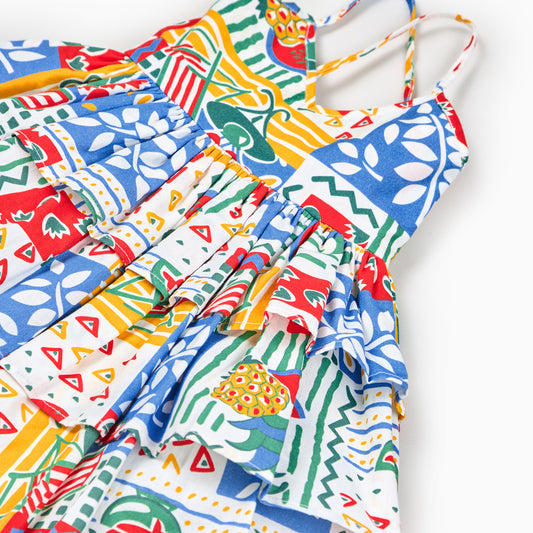 Italian Tile Print-Palermo Picnic Dress