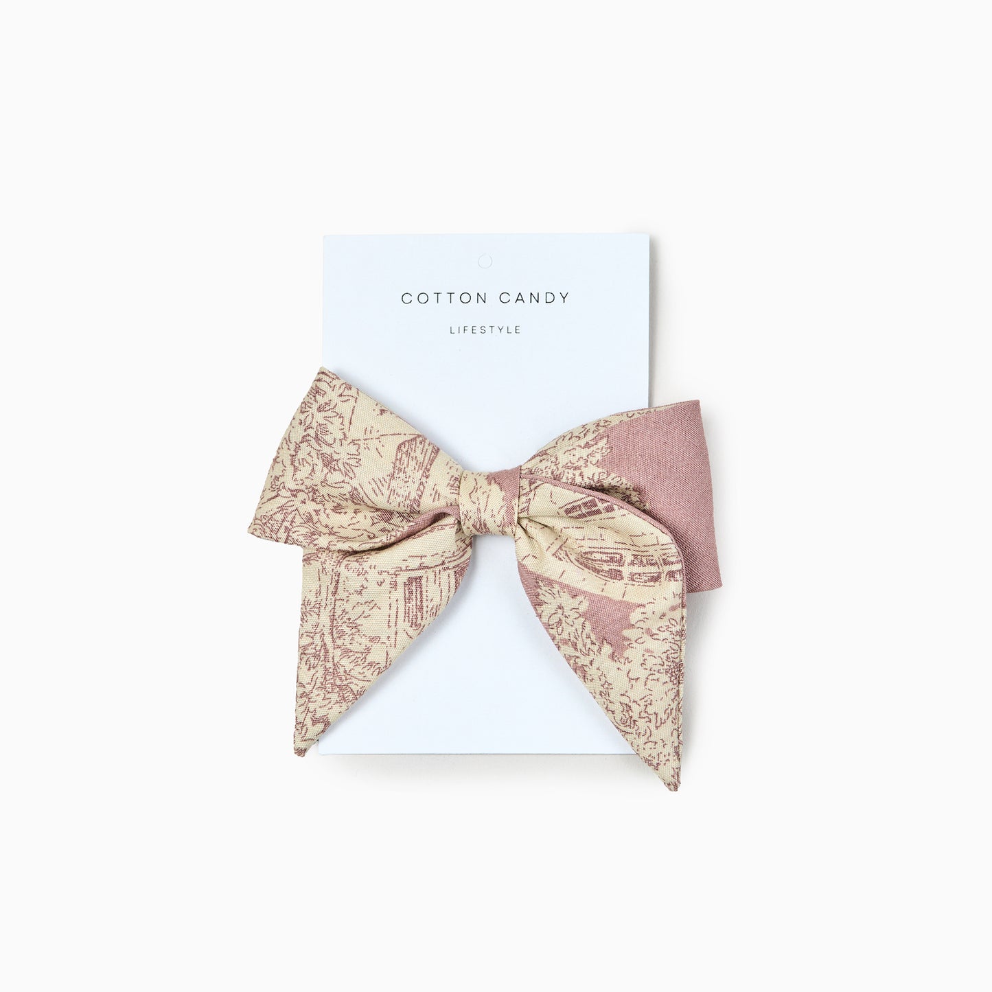 Sailor Bow Clip - Toile Dusky Pink