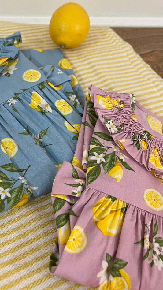 Limone Hand-smock dress in Pink