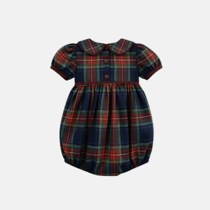 Plaid baby dress on a white background