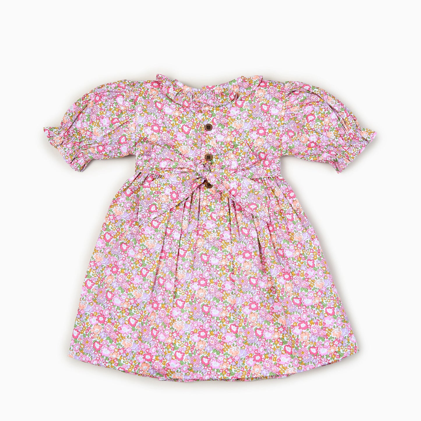 Pastel pink floral Hand-smocked Dress