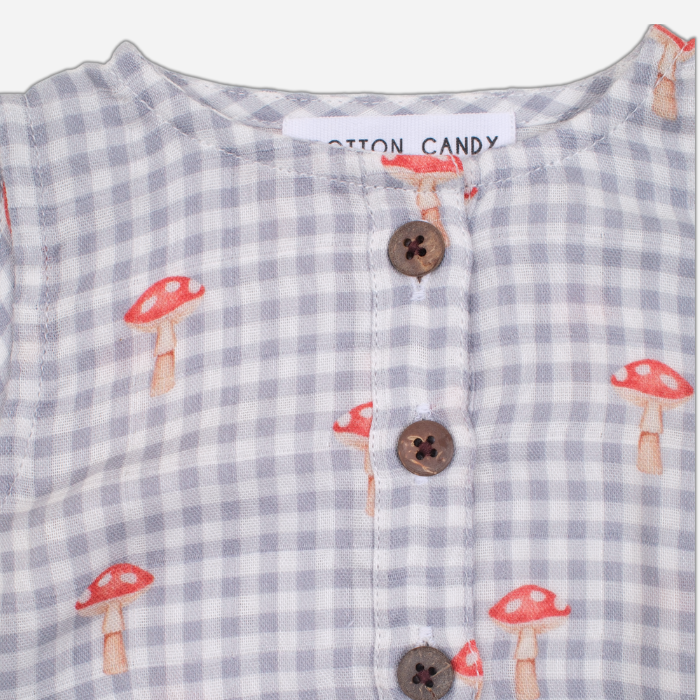 Mushroom Muslin Romper