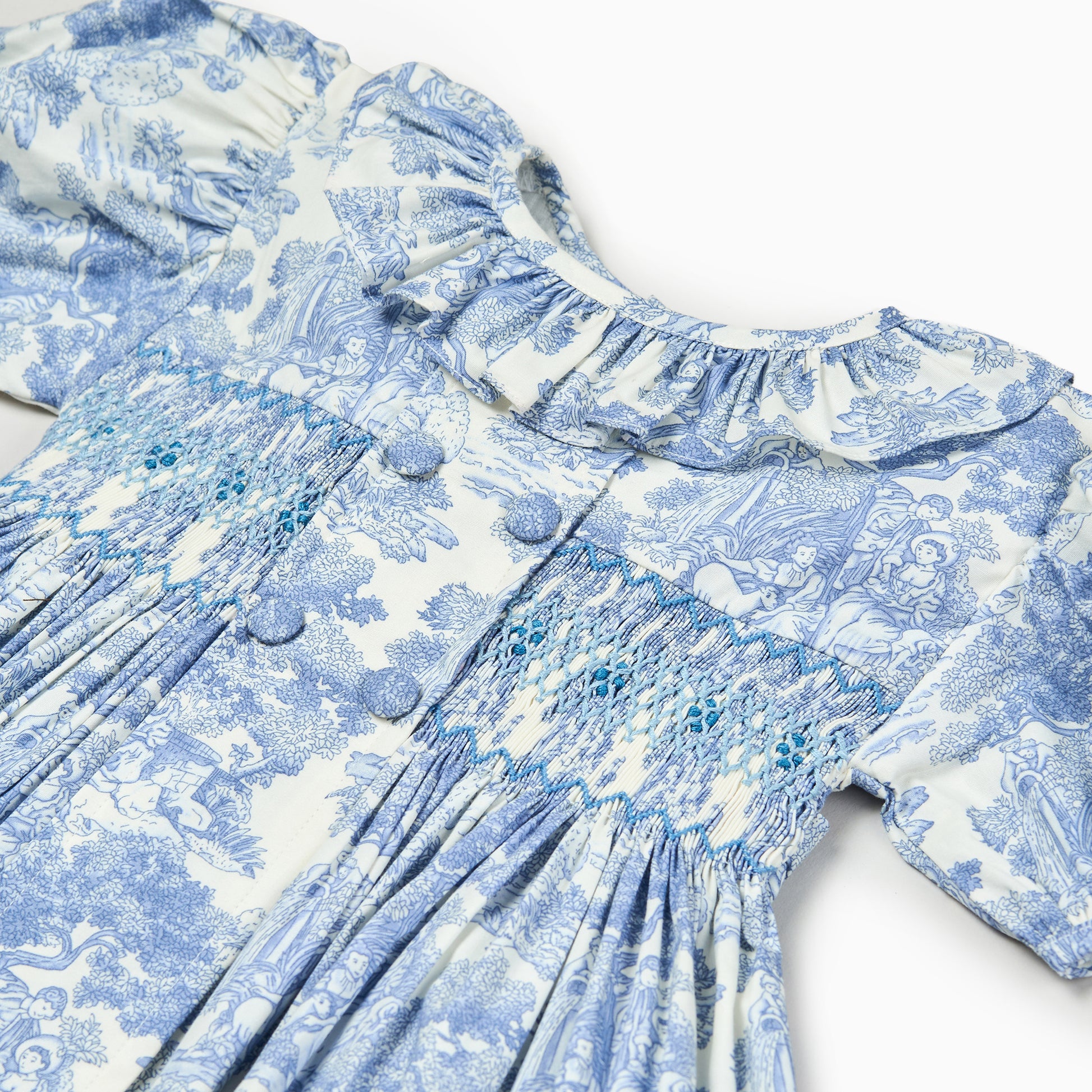 blue toile de jouy dress Blue And White Toile de Jouy Toile de Jouy A-Line Dress by janesbotanics