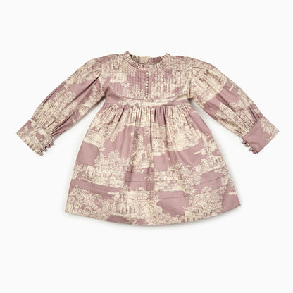 Dusky Pink Toile de Jouy Dress-Kids Dress