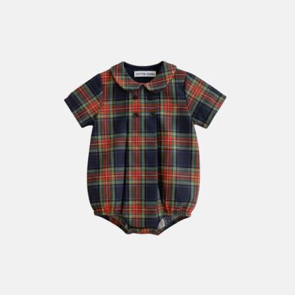 Blue Plaid Romper