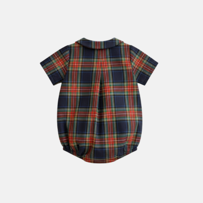 Blue Plaid Romper