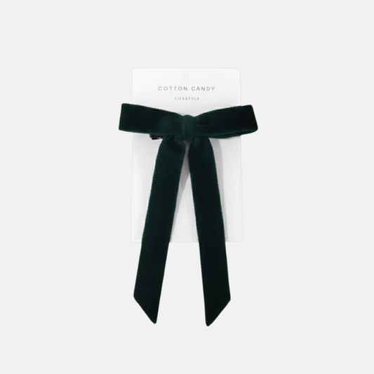 Green Velvet Hair Bow