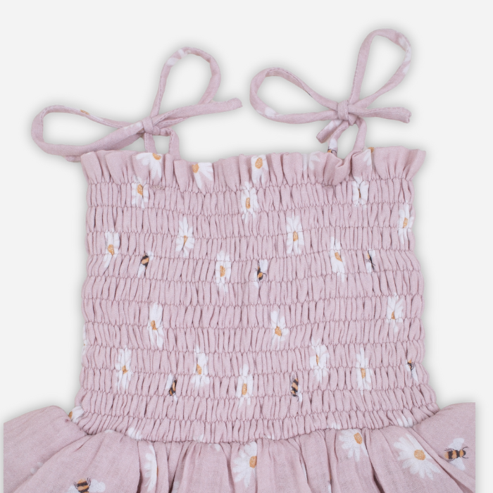 Daisy Shirred Muslin Romper