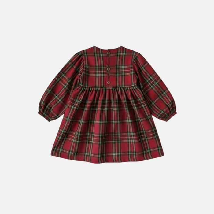 Red plaid dress on a white background