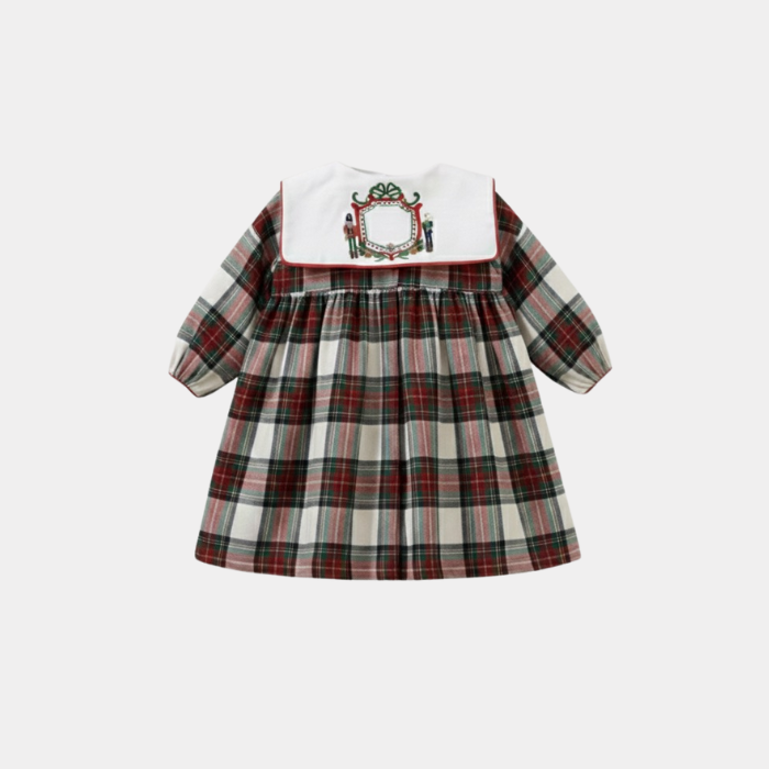 Ivory Plaid Nutcracker Monogram Dress