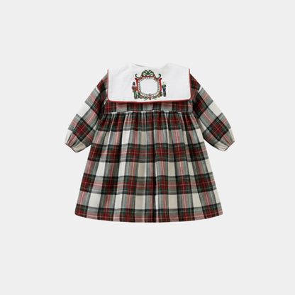 Ivory Plaid Nutcracker Monogram Dress