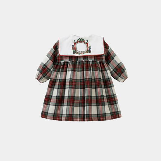 Ivory Plaid Nutcracker Monogram Dress