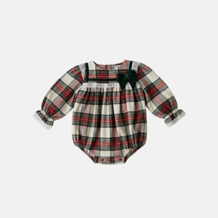 Ivory Plaid Grace Romper
