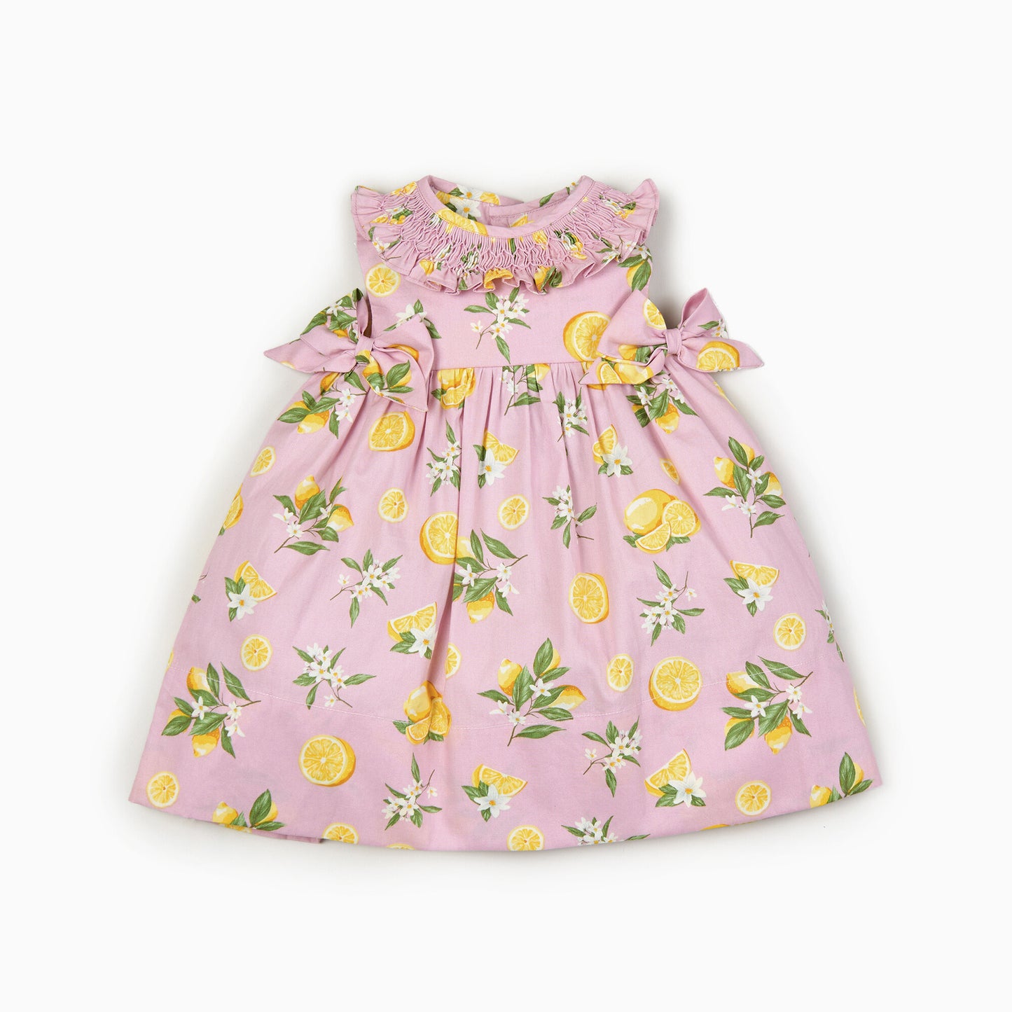 pink lemon print dress Pink lemon print bow smocked tiered mom&me dress Shoptiques