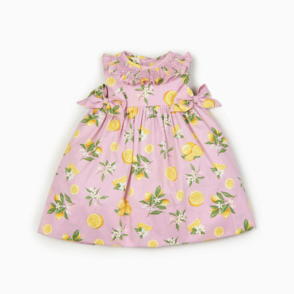 Limone Hand-smock dress in Pink
