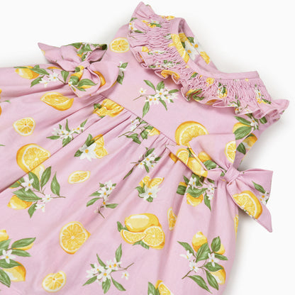 Limone Hand-smock dress in Pink