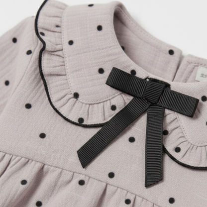 Pink Polka Muslin Romper