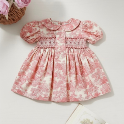 Country Toile Dress in Red