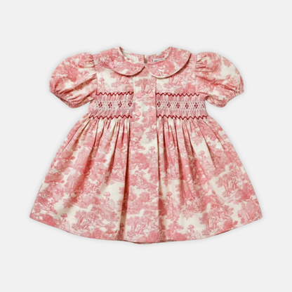Country Toile Dress in Red