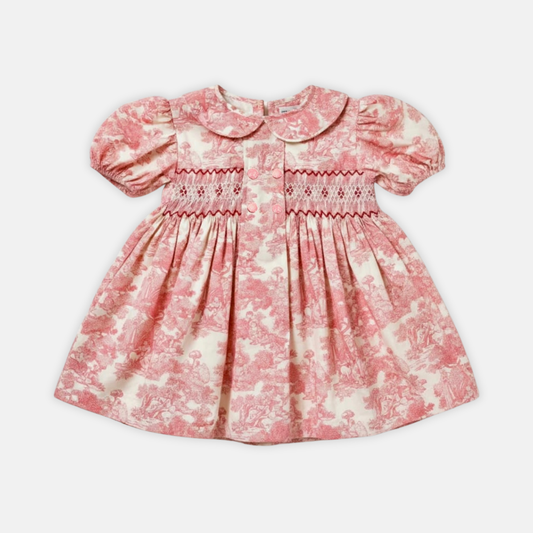 Country Toile Dress in Red