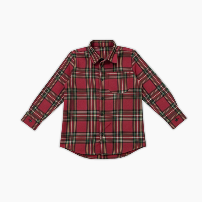 Classic Red Tartan Shirt (Custom Monogram)
