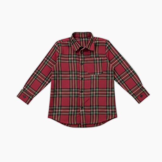 Classic Red Tartan Shirt (Custom Monogram)