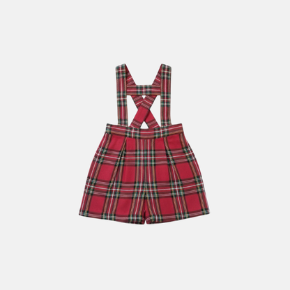 Red Tartan Suspender Shorts