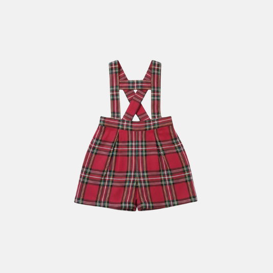 Red Tartan Suspender Shorts