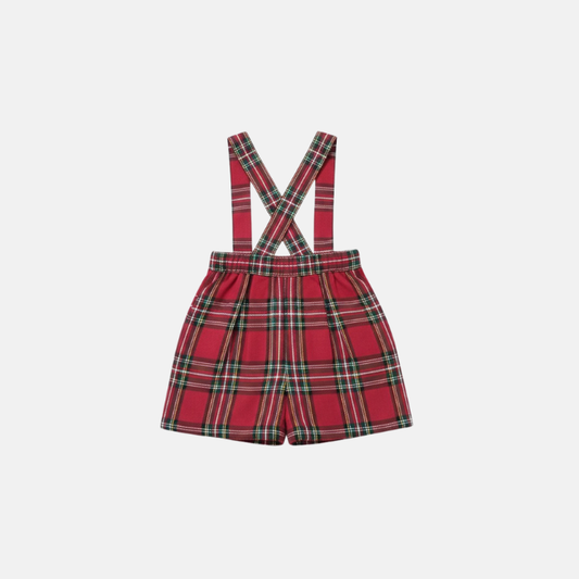 Red Tartan Suspender Shorts