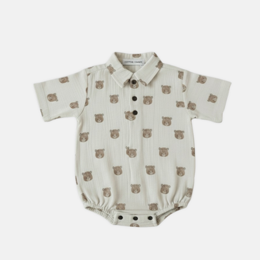 Teddy Muslin Romper