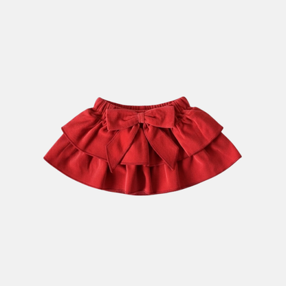 Red Velvet Tiered Skirt Set